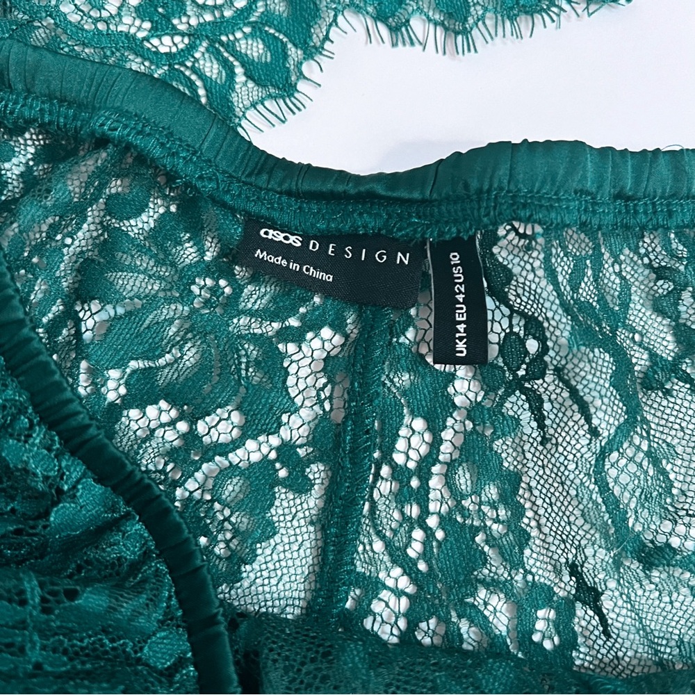 ASOS Teal Green Lace Lingerie Set - Picture 11 of 12